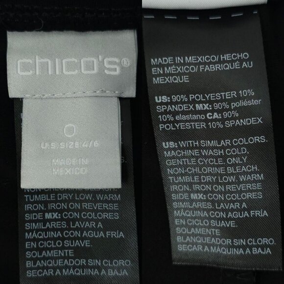 Chicos Pull On Pants Womens 0 US 4/6 Stretch Wide Leg Mid Rise Elastic Waist - Picture 8 of 16